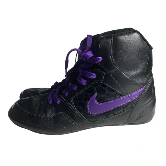 Nike Greco Supreme Womens Size 7.5 Wrestling Shoes Purple Black Sneakers 316552 - Picture 2 of 16